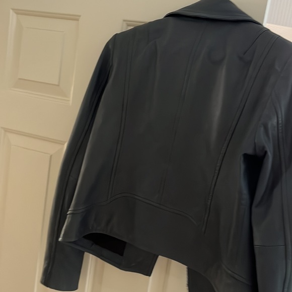 Blue Leather Biker Rag and Bone Jacket. - Picture 9 of 9